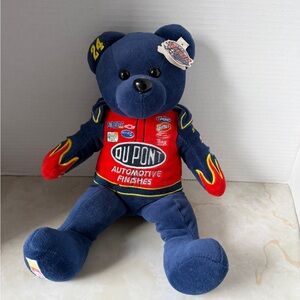 Jeff Gordon 2001 blue bear with tags 15” long. Has sponsors names on him and #24
